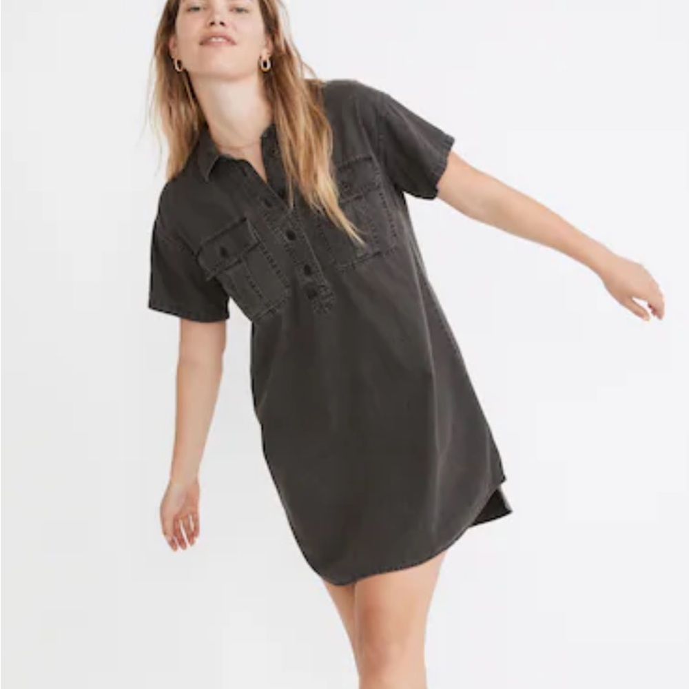 Madewell Charcoal Swim Cover-Up Dress